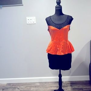 Orange and Black Dress XL
